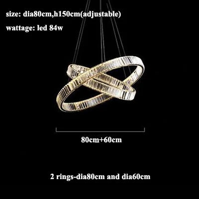 Luxury Crystal Chandeliers: Dimmable LED Steel Lighting for Villa Staircase & Foyer