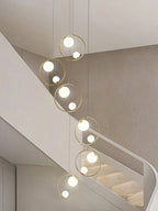 Modern Loft Chandelier Staircase Pendant Light Fixture - Designer Suspension Lustre