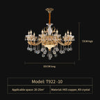 European Crystal Chandelier | Luxe Villa Hall Lighting | Zinc Alloy Middle Floor Lamp