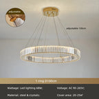Crystal Circle LED Chandelier: Nordic Modern Stairs Pendant Lighting with Dimmable LED for Living Room