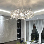 Crystal Chandelier Chrome Ceiling Pendant Light Fixture for Modern Luxury Living Home Décor