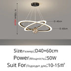 LED Circle Ring Ceiling Chandelier Pendant Lamp for Living Room, Bedroom, Kitchen
