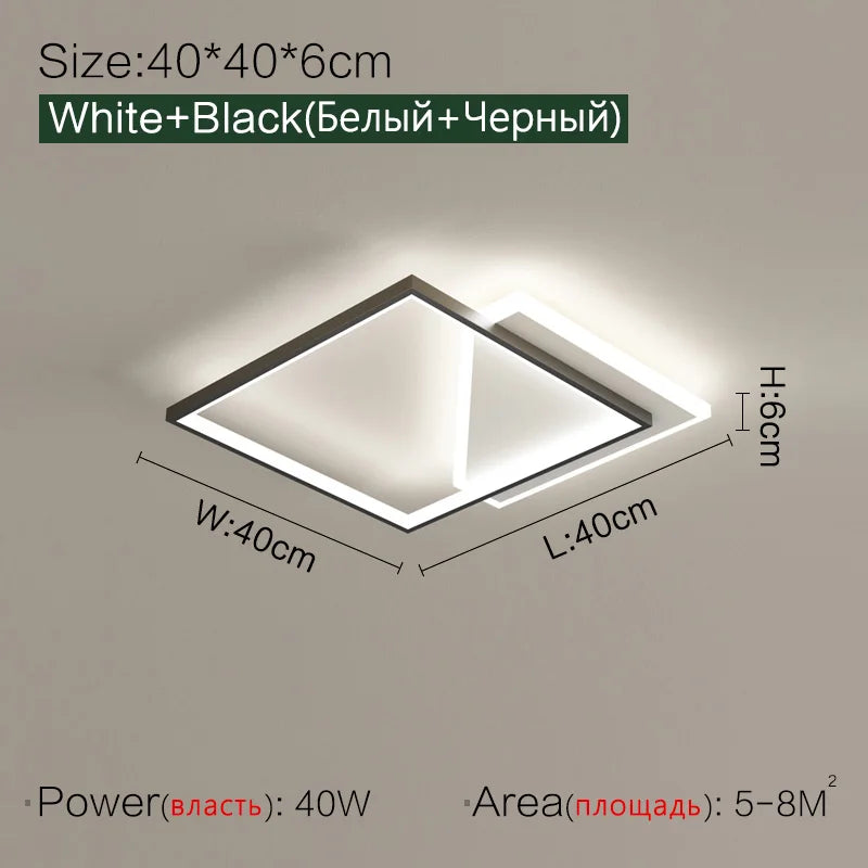 Geometric LED Ceiling Lamp | Modern Nordic Bedroom Study Light