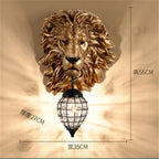 Nordic Lion Wall Light: Modern Resin Lamp for Home Decor and Interior Lighting