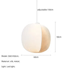 Nordic Silk Pendant Lights Wabi Sabi Chandelier Creamy Style LED Luminarias