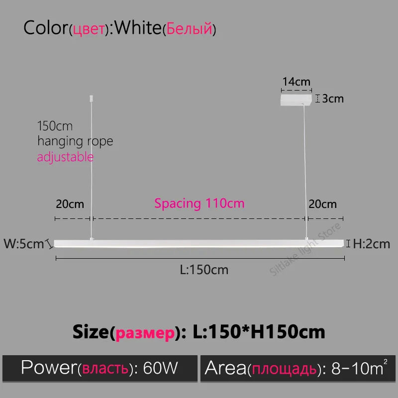 Modern Minimalist Nordic Chandelier Strip Creative Bar Table Lights