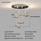 Chrome LED Pendant Lights: Modern Water Droplets Chandeliers for Living, Dining, Bedroom.