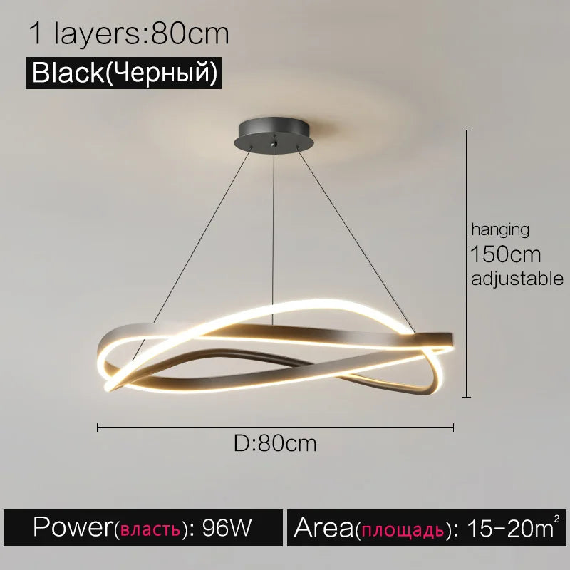 Modern Chandelier Ring Lamp Electric Home Lighting Master Bedroom Decor