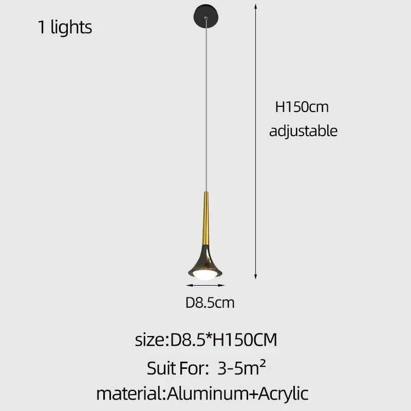 Modern Fashion Long-Line Chandelier for Living & Dining Rooms