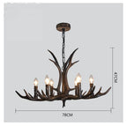 Antler Chandelier: Retro Resin Pendant Lamp for Living Room, Modern Rustic Lighting