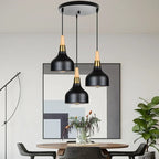 Wooden Dome Pendant Lights: Adjustable Hanging Lamp for Kitchen Dining Living Bedroom