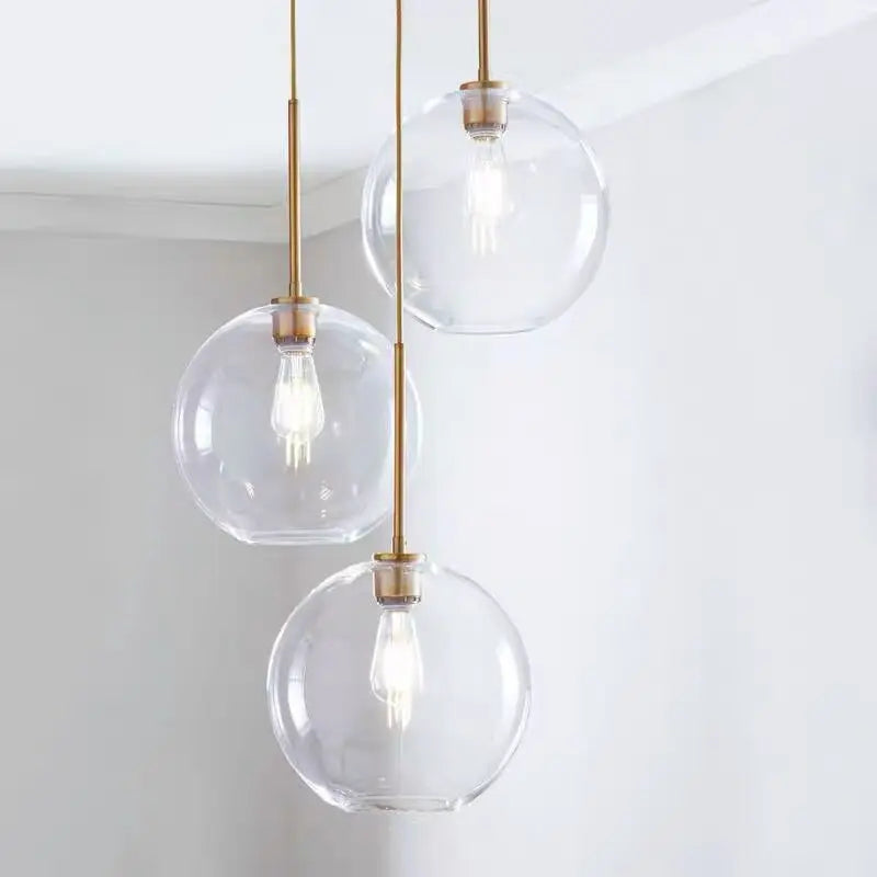 Gradient Glass Chandelier: Modern Nordic Living Room Lighting for Bedroom or Restaurant