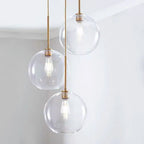 Gradient Glass Chandelier: Modern Nordic Living Room Lighting for Bedroom or Restaurant