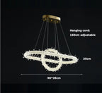 Crystal Flower LED Chandelier Round Ring Pendant for Dining Living Room Lighting