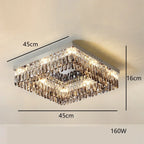 Modern Luxury LED Crystal Ceiling Chandelier for Living Room - Chrome Finish