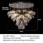Petal Glass Pendant Lights: Modern Chandeliers for Living & Dining Rooms