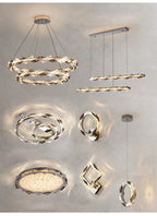 Modern Crystal LED Ceiling Chandelier Light Set for Stylish Indoor Lighting
