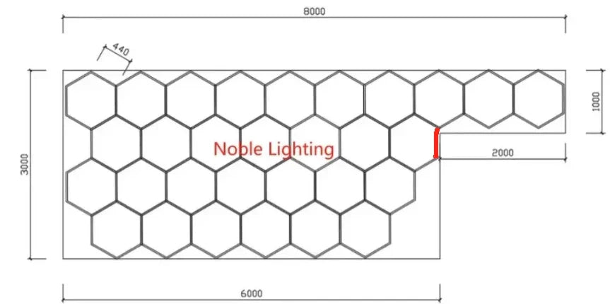 Honeycomb LED Car Detailing Ceiling Light - Customized Hexagon Design for Showroom