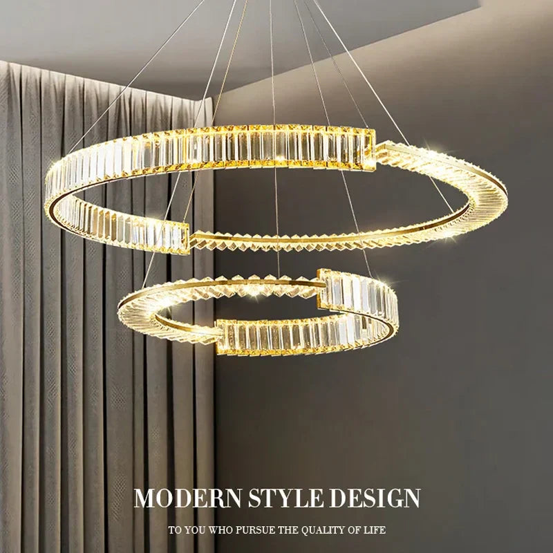 Crystal Chandeliers: Modern Luxury LED Lighting Fixture for Living, Dining, and Bedroom