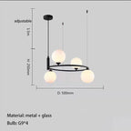 Glass Chandelier G9 Hanging Light for Living Room Bedroom Decor