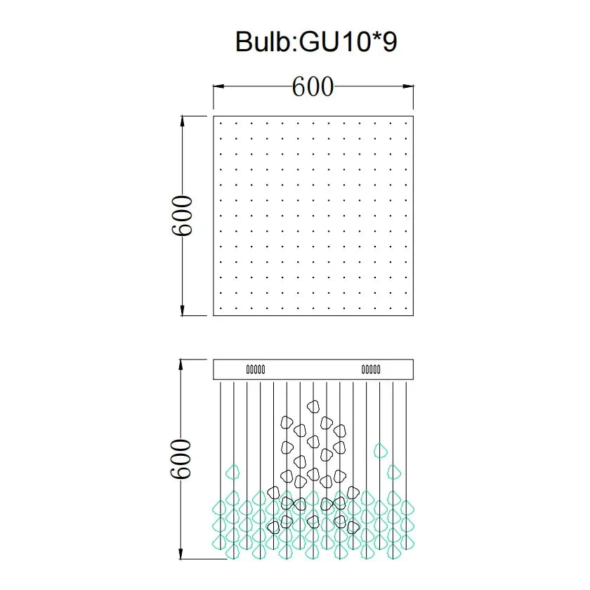 Stone Crystal LED Chandelier: Modern Luxury Lighting Fixture for Living Room Decor