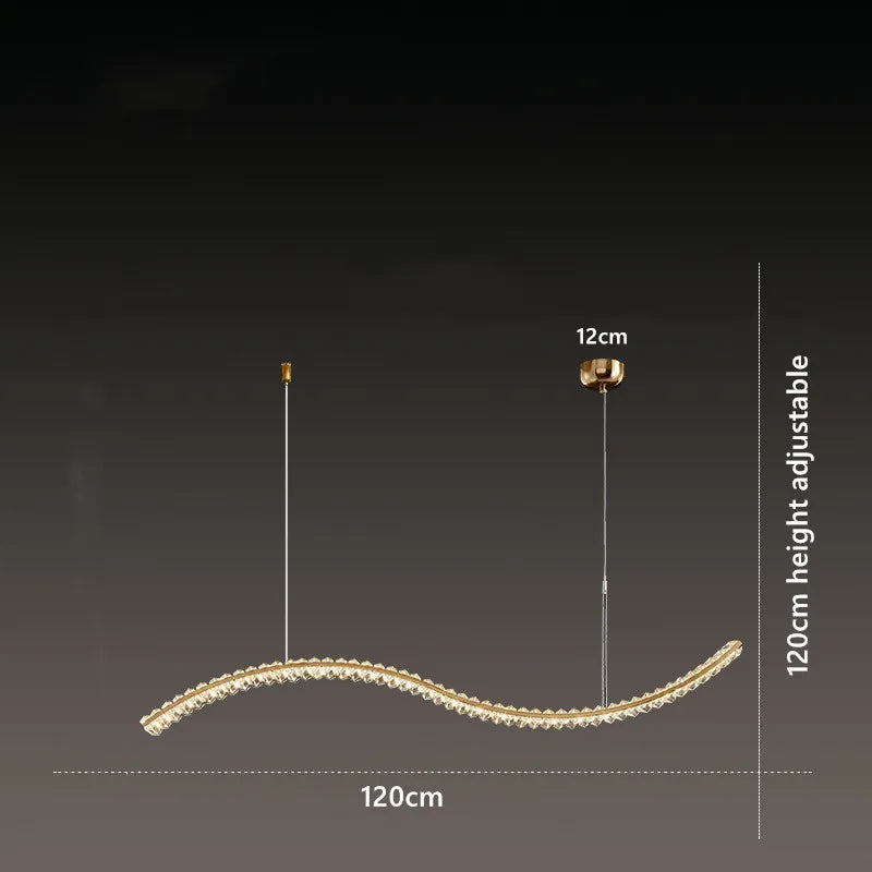 Crystal LED Pendant: Modern Minimalist Chandelier for Home Dining Living Room Decor