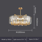 Luxury Water Ripple Glass Chandelier - LED Lighting Fixture for Home Decor