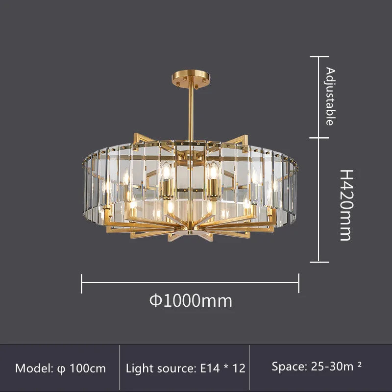 Luxury Water Ripple Glass Chandelier - LED Lighting Fixture for Home Decor