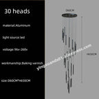 LED Chandelier Stairs Pendant Ceiling Lamp for Hotel Lobby Decor