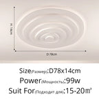 Modern Ripple LED Ceiling Chandelier for Living Room Bedroom Study Decor