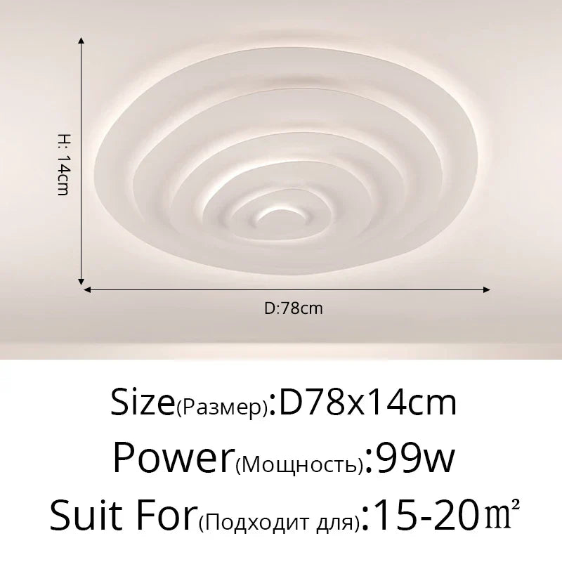 Modern Ripple LED Ceiling Chandelier for Living Room Bedroom Study Decor