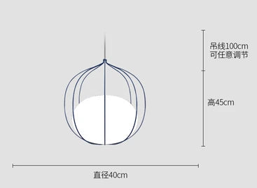 Birdcage Glass Ball Pendant Light for Dining Room and Bar in Nordic Design