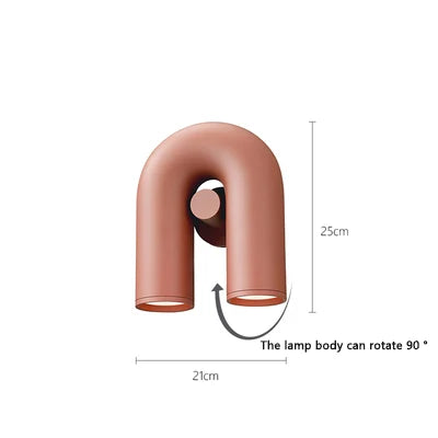 U-Shaped Adjustable Wall Lamp for Bedroom, Staircase, and Balcony