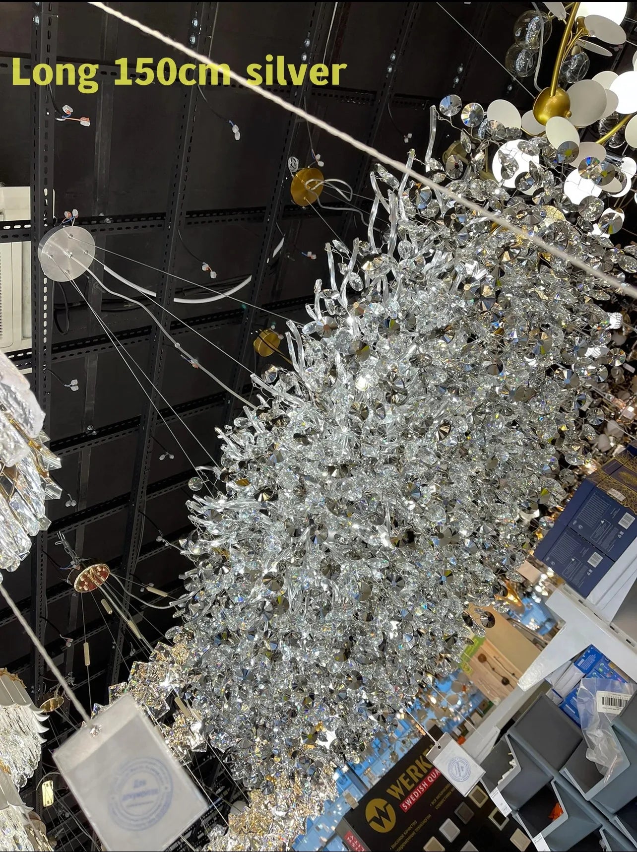 Nordic Glass Crystal Chandelier by - Gold Branch Design for Living Room & Bedroom