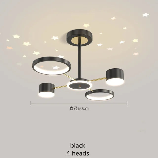 Modern Stars Chandelier Ring Light LED for Living Room Kids Room