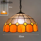Diamond Square Stained Glass Pendant Light for Home Decor and Lighting
