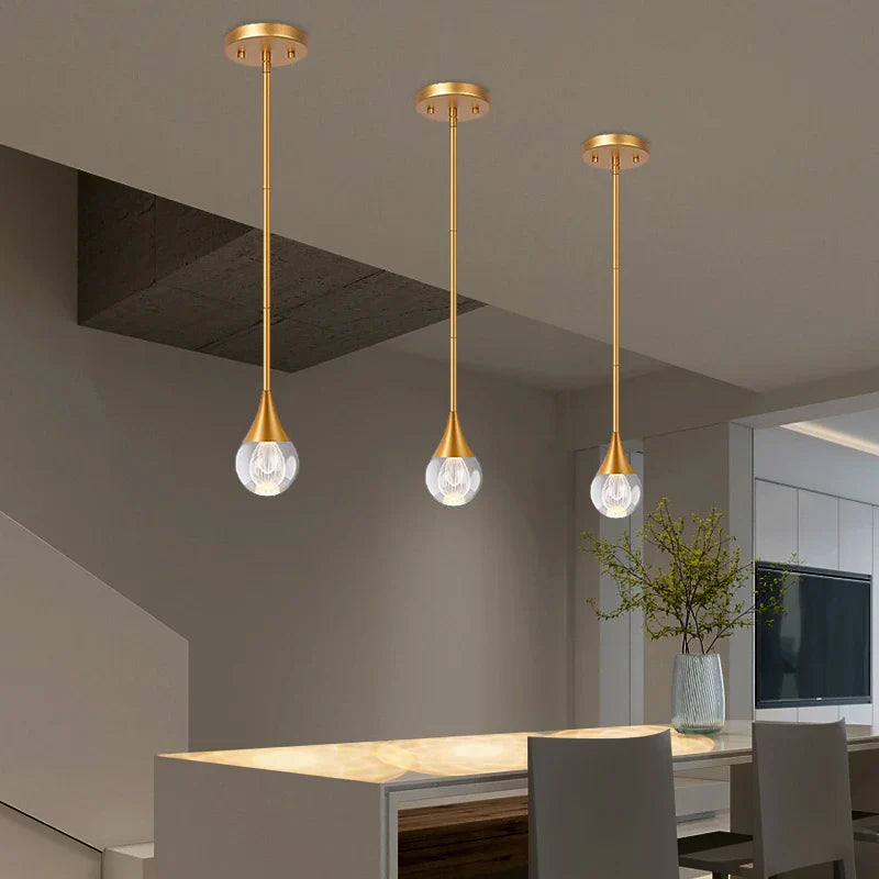 Modern Glass Ball Crystal LED Pendant Lighting for Kitchen Bedroom Home Decor