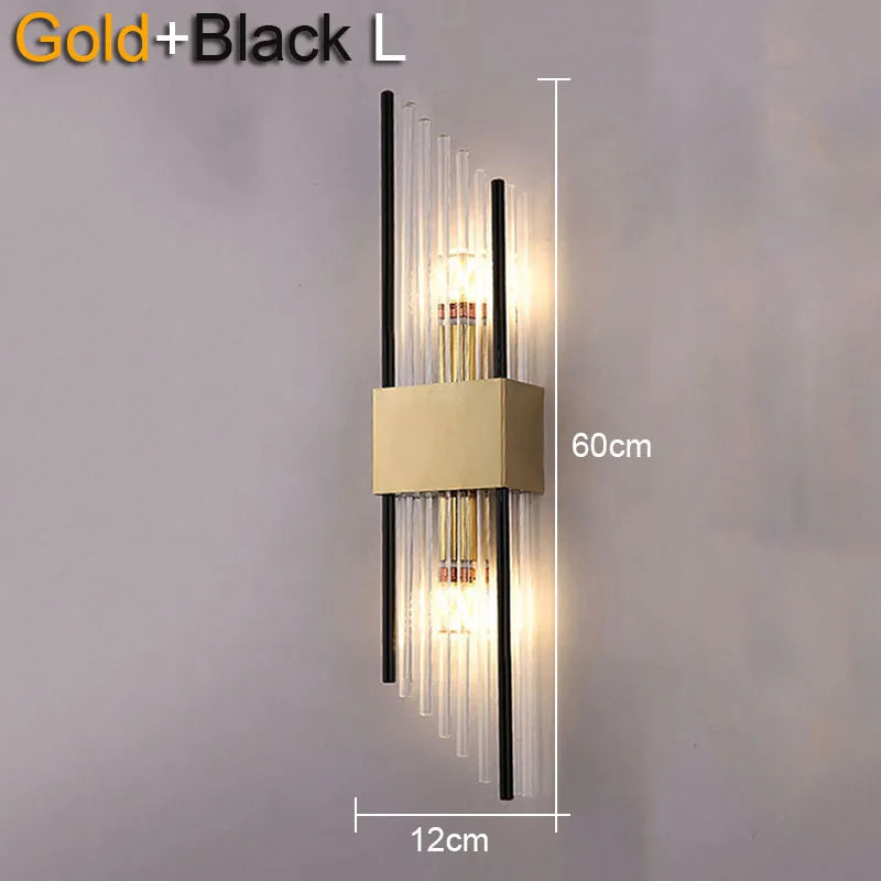 Crystal Wall Lamp: Elegant LED Indoor Lighting for Living Room, Bedroom, Hotel, and TV Background