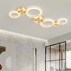 LED Gold Ring Chandelier for Living Room Bedroom Dining Room