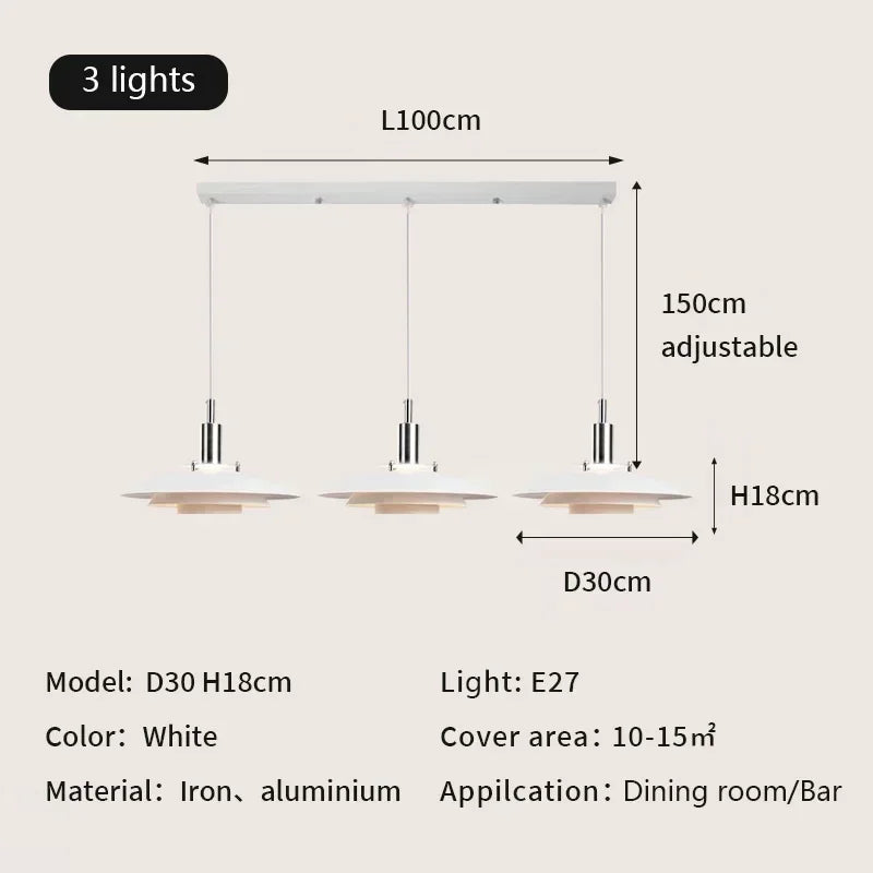 Nordic Saucer LED Chandelier: Stylish Home Decor Pendant Lighting for Dining Room, Kitchen, and Bar