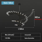 Firework Shape LED Chandelier in Gold and Black for Home Lighting