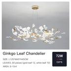 Ginkgo Leaf Chandelier: Elegant Nordic Art Luxury for Dining Room, Bedroom, Living Room