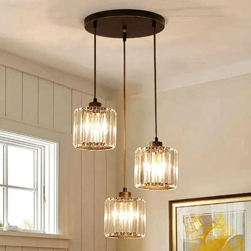 Crystal Trio Pendant Light for Modern Spaces