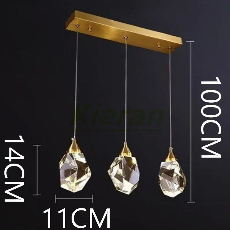 Nordic Crystal LED Pendant Light for Modern Living Room Decor