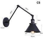 Modern Minimalist Adjustable Long Arm Wall Sconce for Living Room, Dining Room