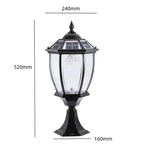 Solar LED Outdoor Villa Column Lamp - Retro Style Pillar Garden Street Light