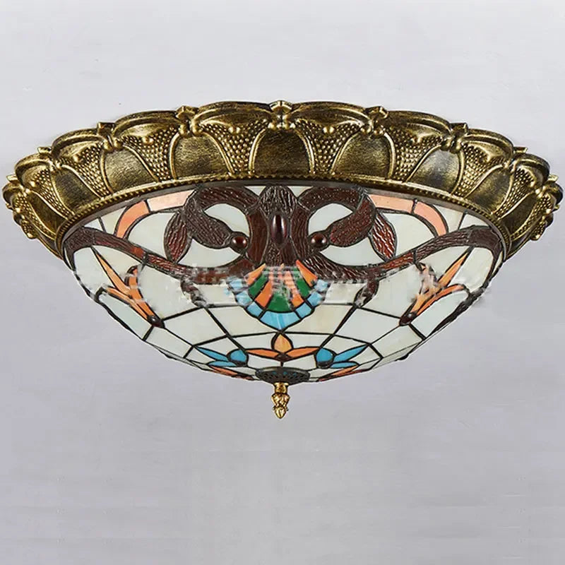 Bohemian Glass Ceiling Light: European Baroque Style for Home Decor & LED Lighting.