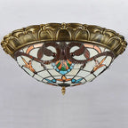 Bohemian Glass Ceiling Light: European Baroque Style for Home Decor & LED Lighting.