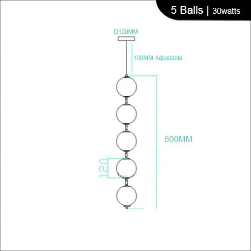 Glass Ball Chandelier: Modern LED Dining Table Lighting for Living Room, Bedroom, Villa.