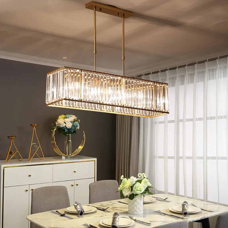 Modern Iron Crystal Chandelier for Home Decor and Dining Table